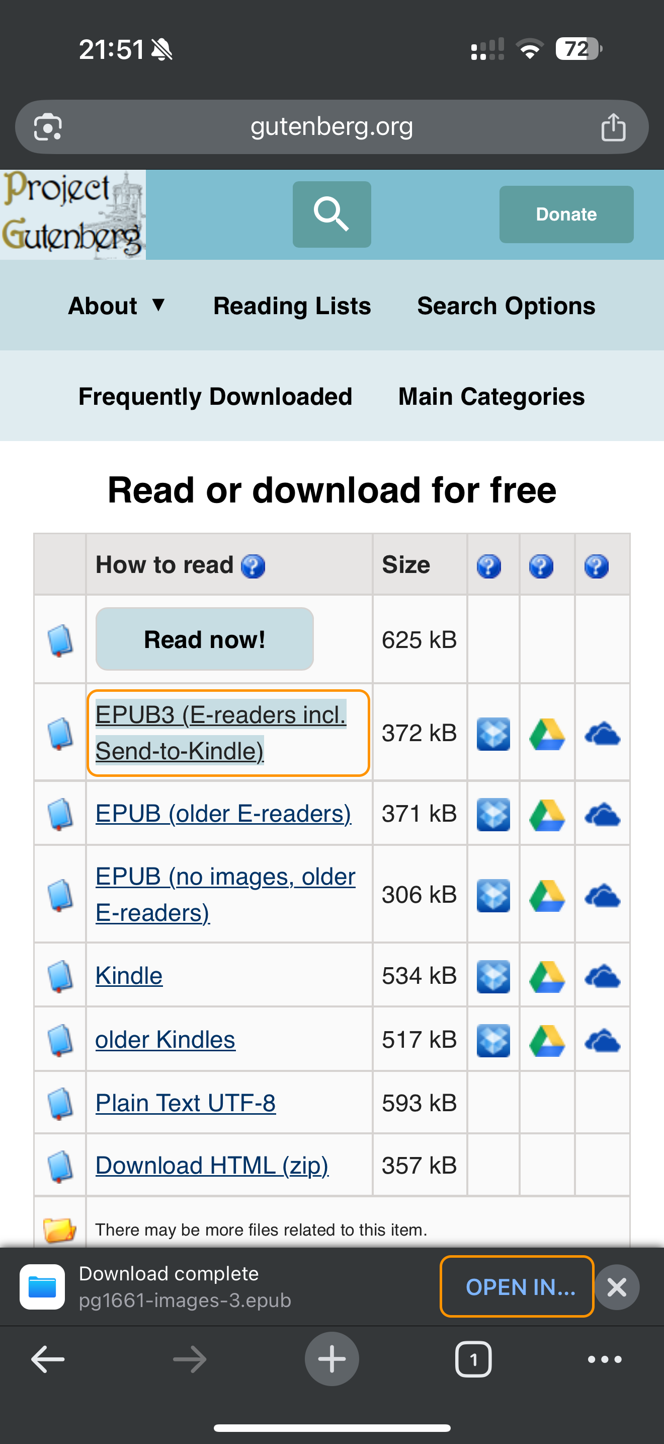 Open in option after downloading in Chrome